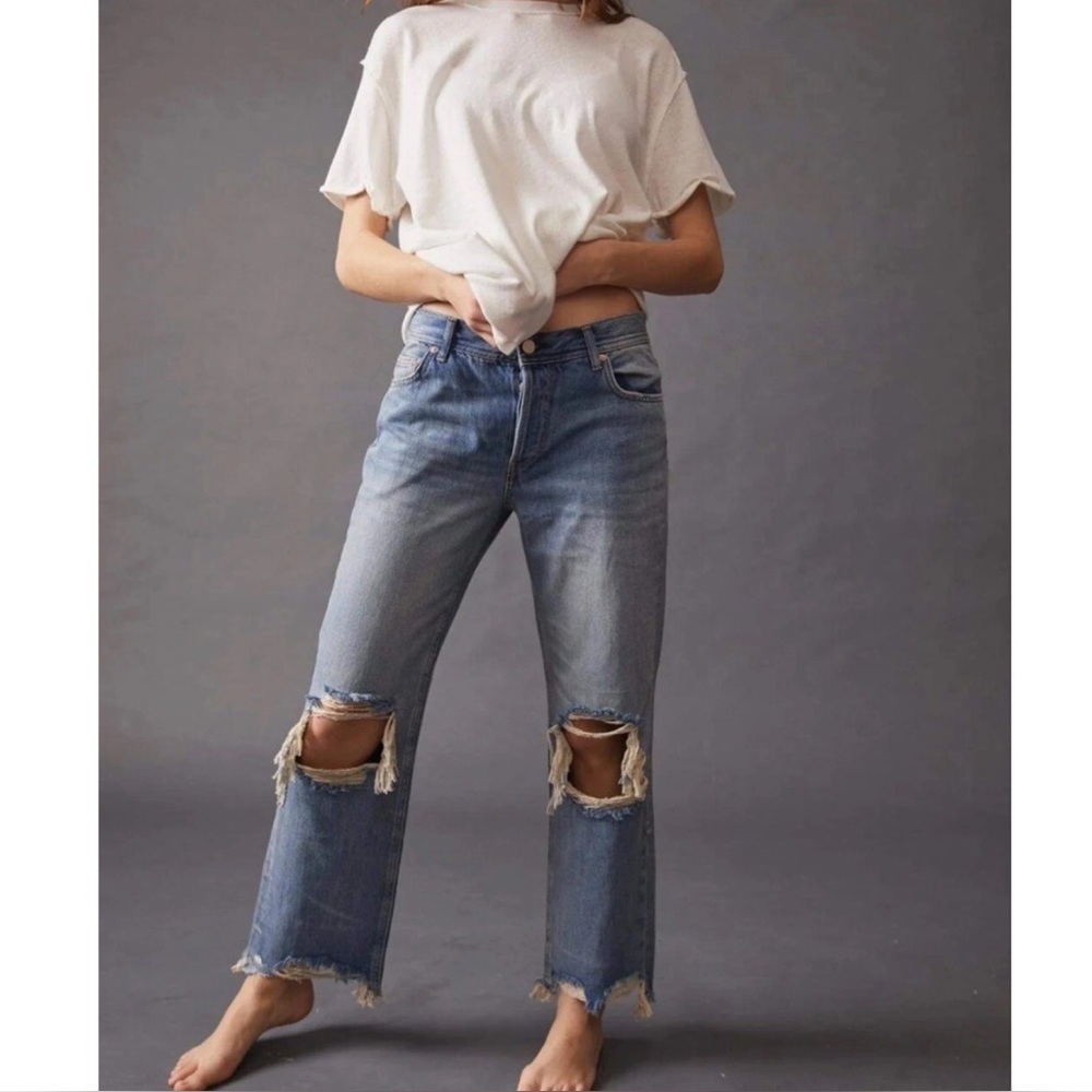 We The Free People Maggie Mid-Rise Cropped Jeans – Size 27 - Picture 3 of 16